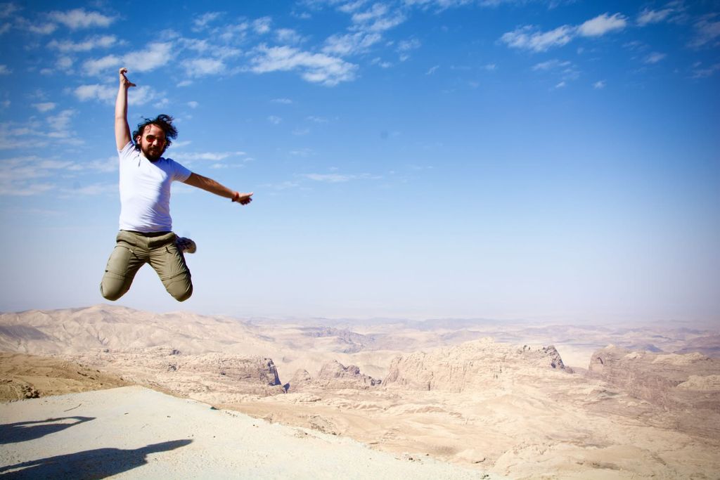 Image for Jumping in Jordanian desert