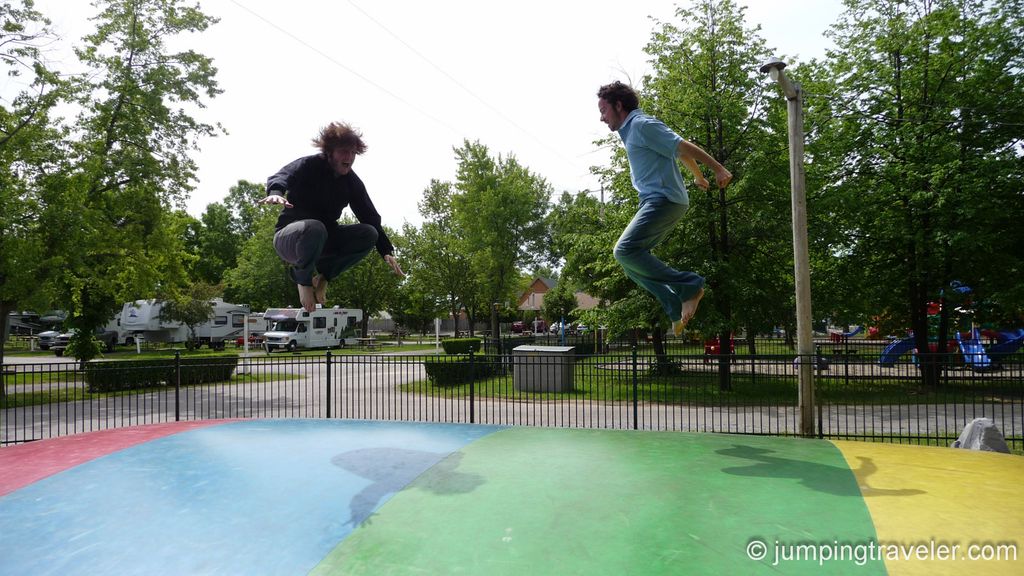 Jumping in KOA Kamping