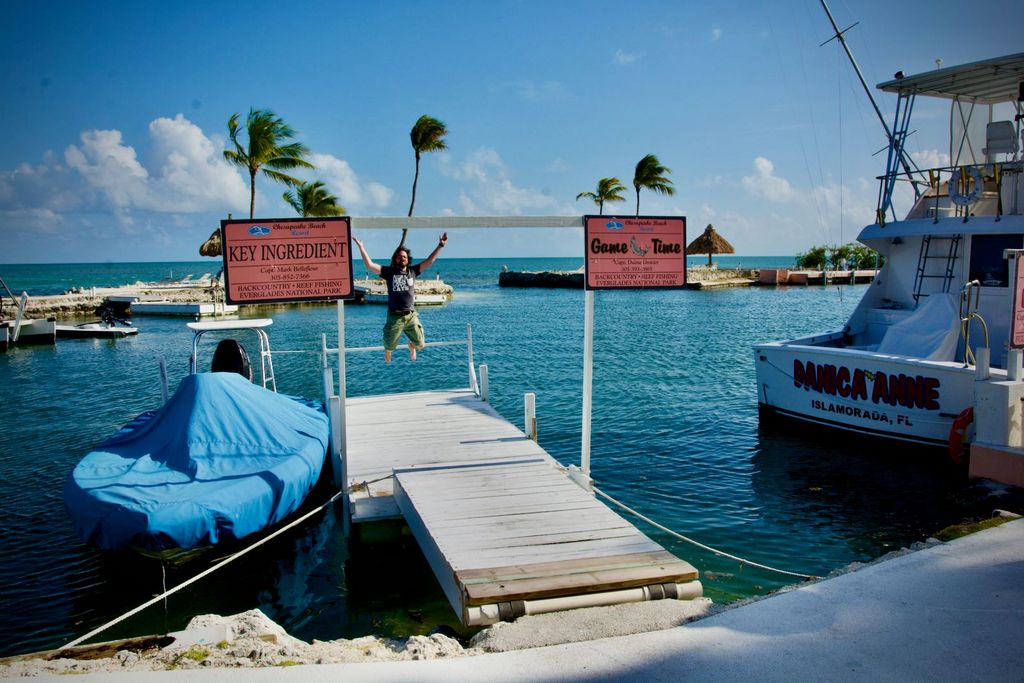 Sly jumping in Islamorada