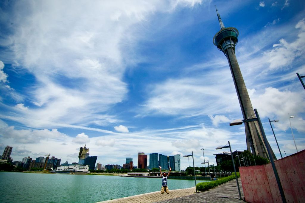 Image for Jumping in front of Macau Tower