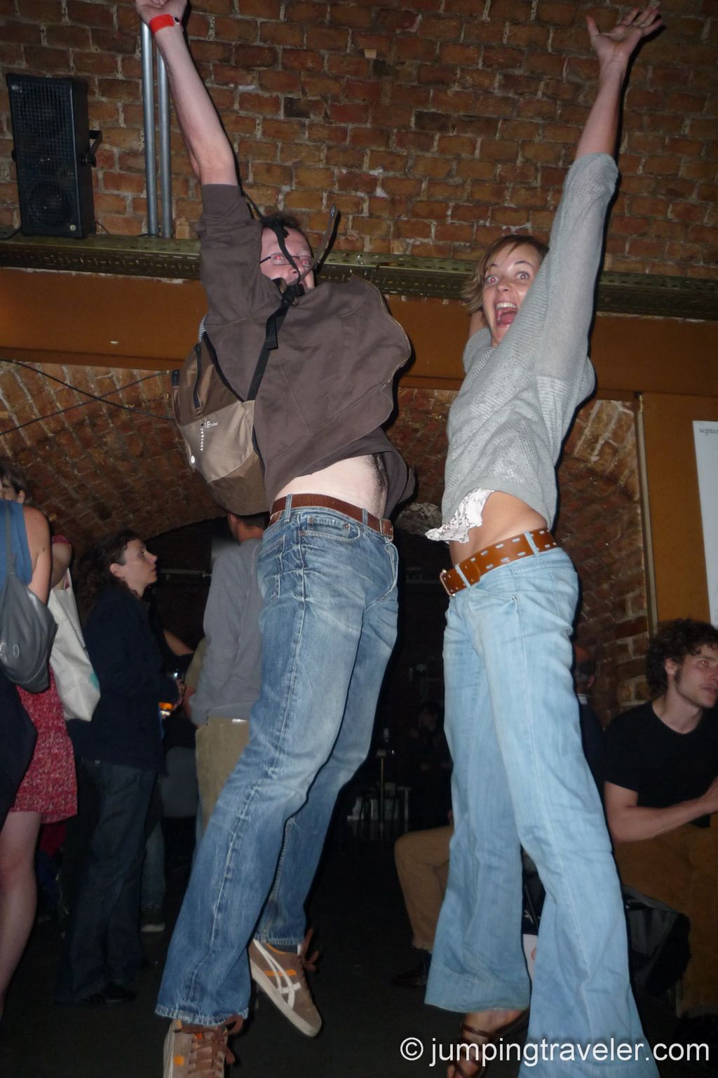 Jumping in a bar in Vienna