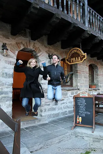 Jumping at Rila Monastery