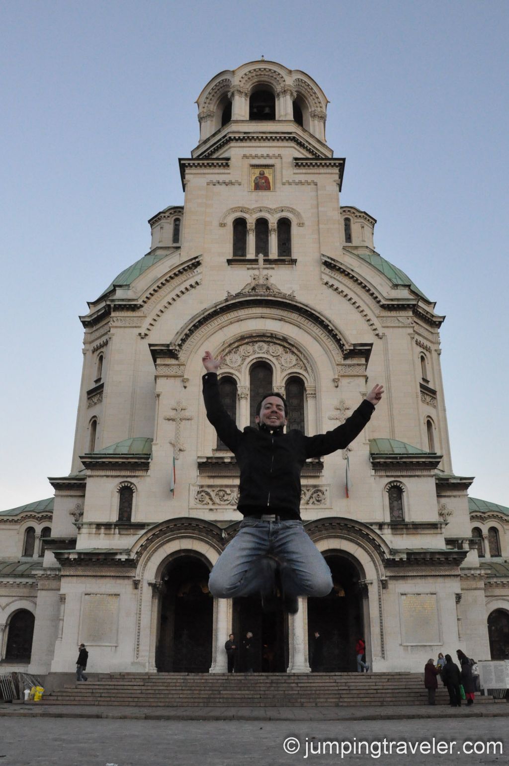 Jumping in front of Saint Aleksandar-Nevsky Cathedral