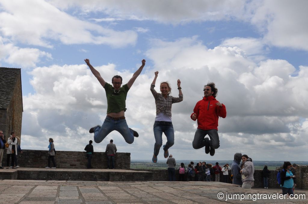 Jumping in Le Mont-Saint-Michel