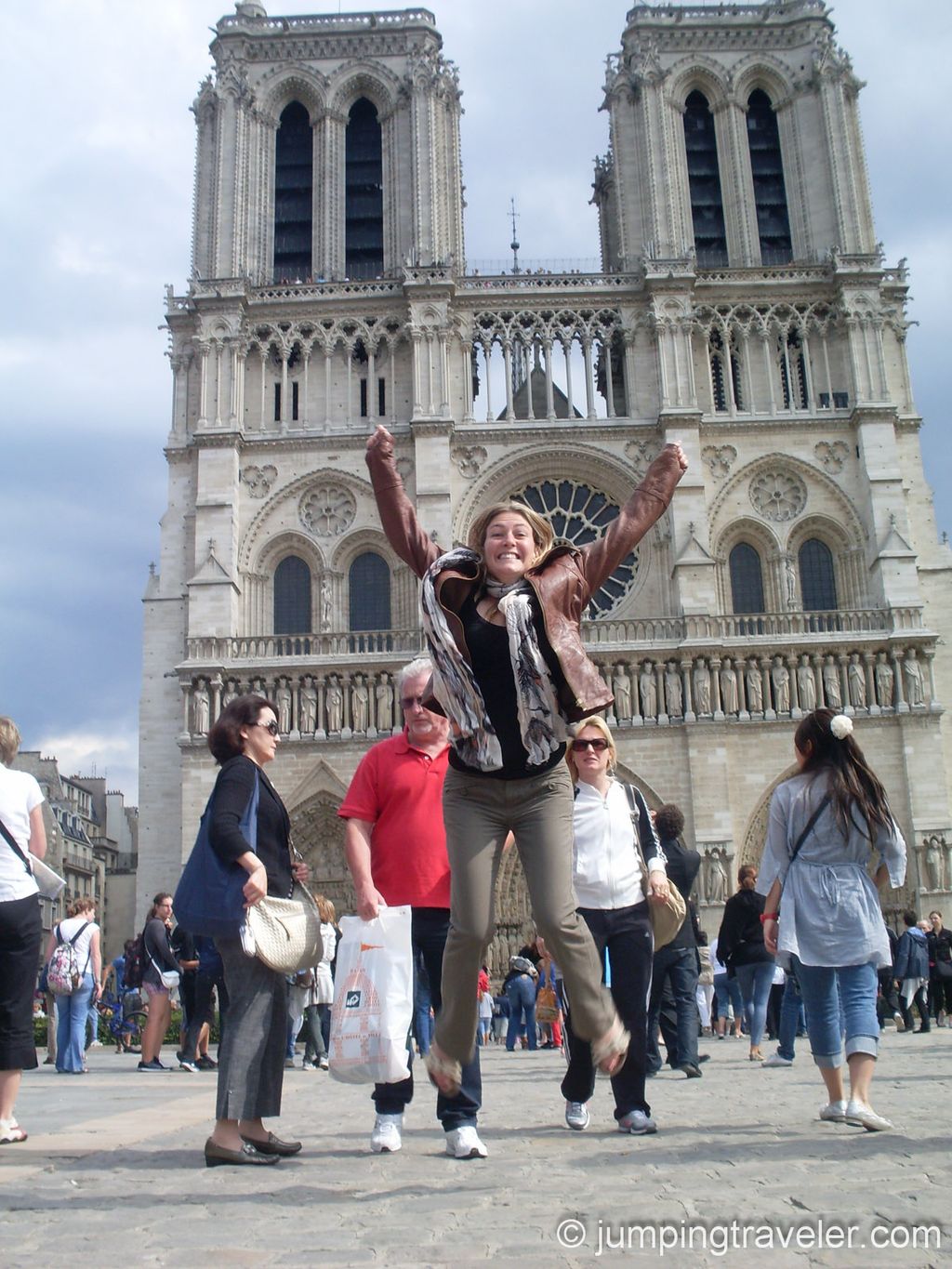 Jumping in front of Notre Dame